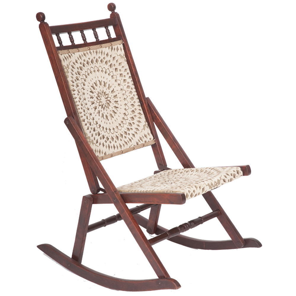 Beautiful Edwardian Antique Folding Rocking Chair - The Unique Seat Company