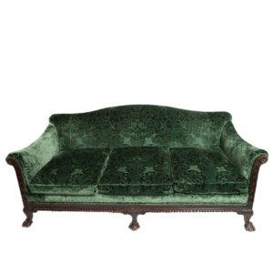 Large Green Velvet Victorian Sofa