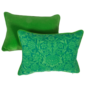 william morris green cushion