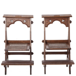 Pair of Victorian Gothic Folding Chairs