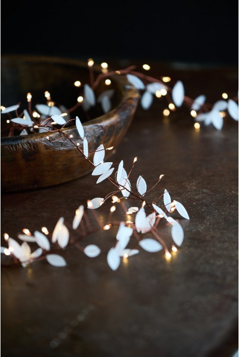 White Leaf Cluster Fairy Lights 3